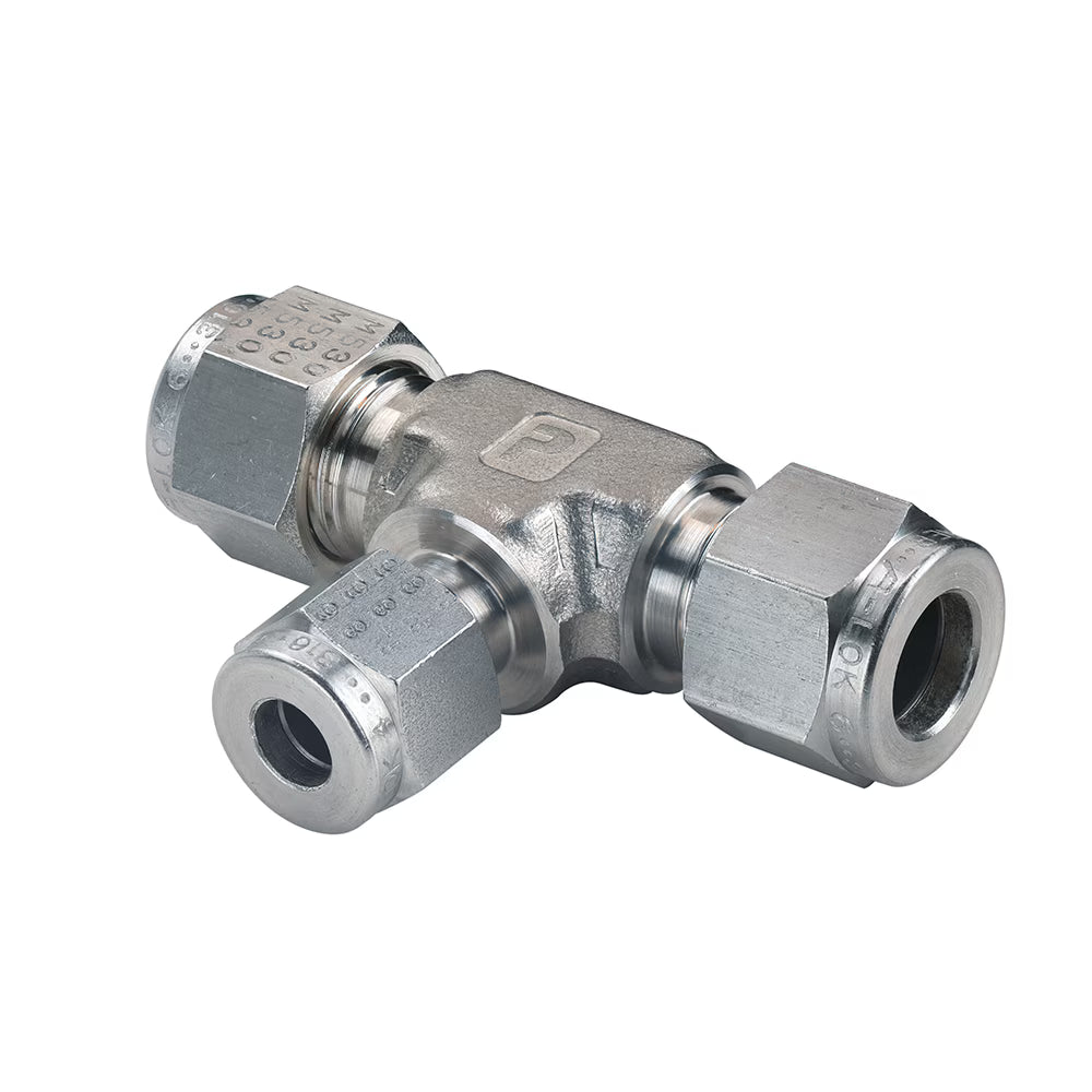 TEE TAMAÑO GOTA (DROP SIZE) A-LOK DOBLE FÉRULA PARA TUBING