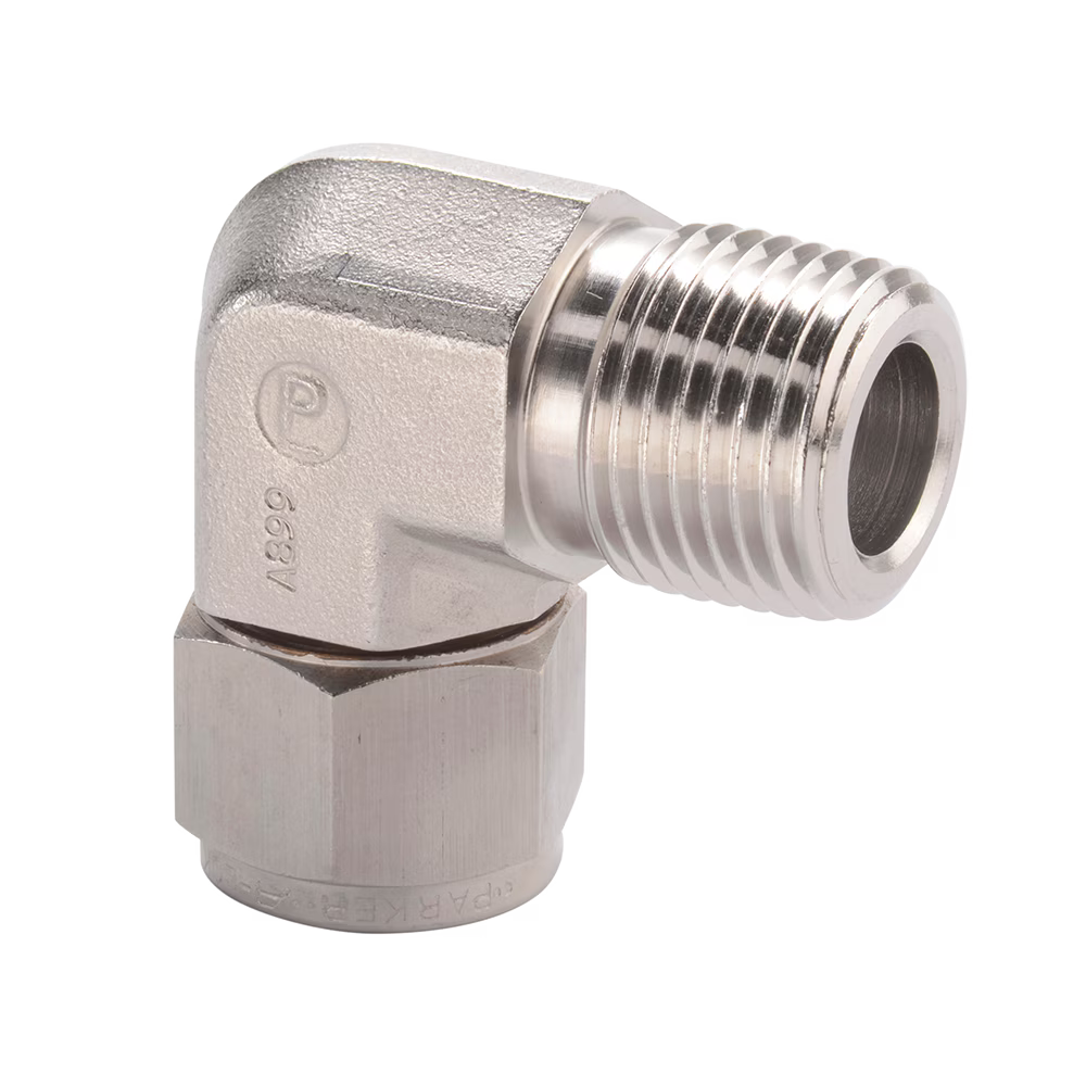 CODO NPT MACHO A-LOK DOBLE FÉRULA PARA TUBING